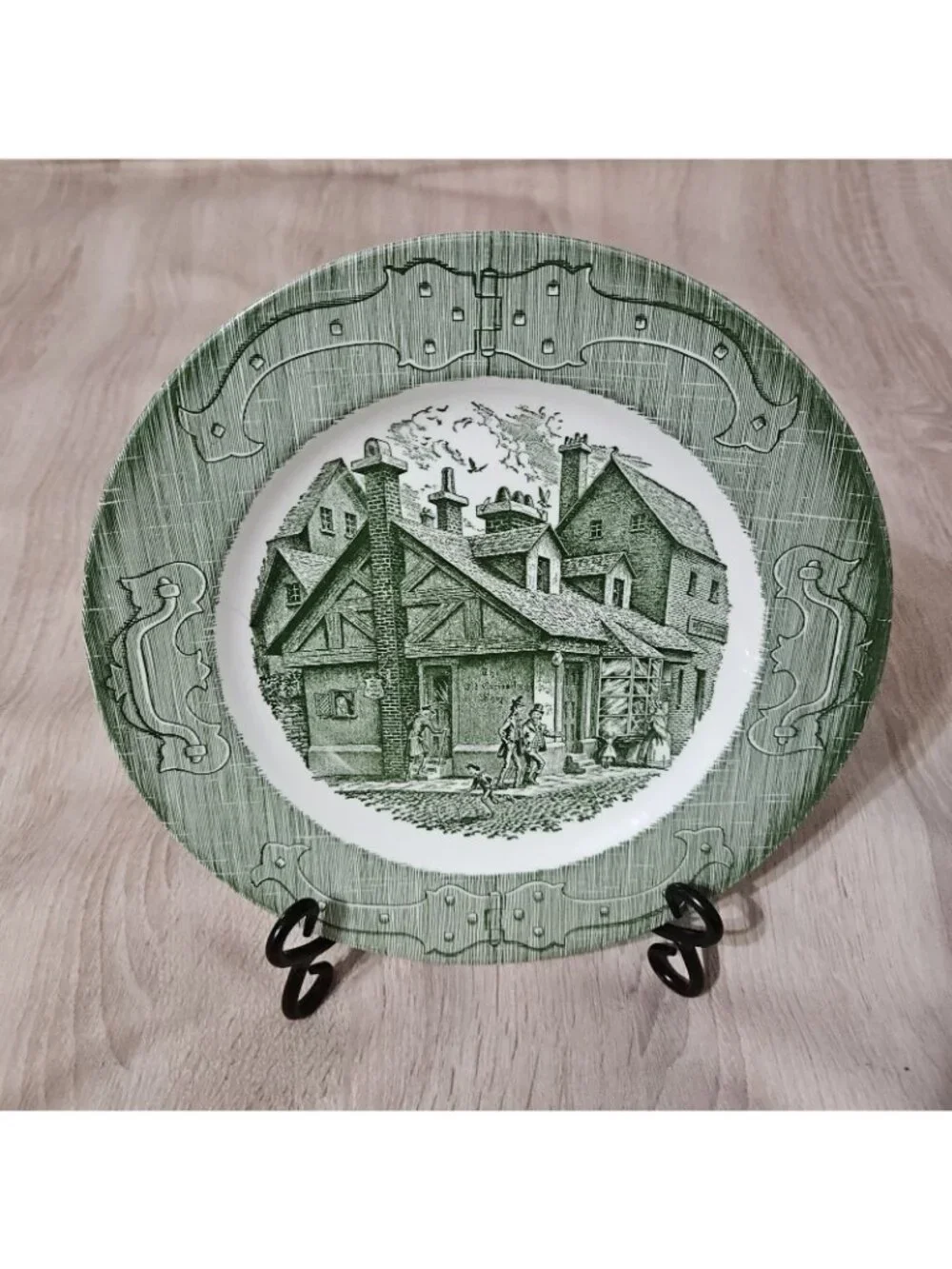 Royal China The Old Curiosity Shop Dinner Plate & 2 Rimmed Soup Bowls Ironstone